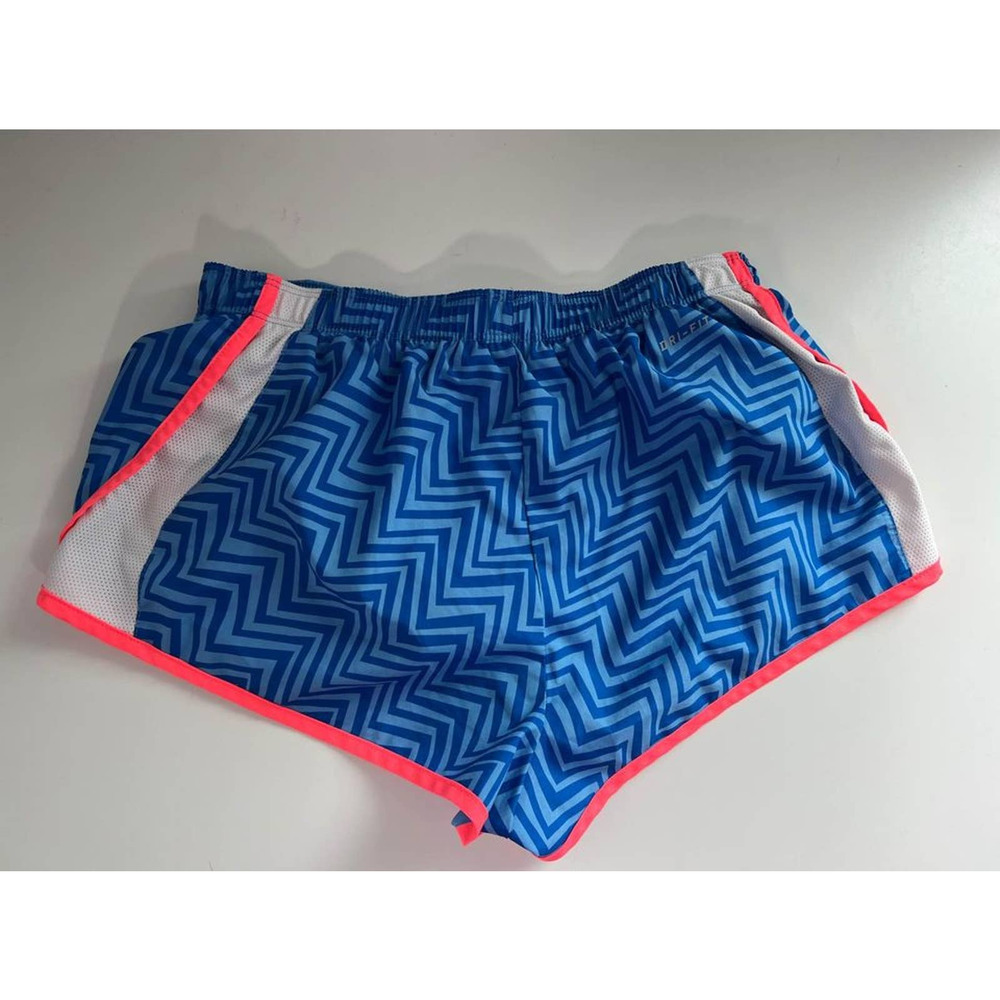 Nike Women's Dri-Fit 3" Running Shorts Blue/Pink/White Small - Picture 2 of 3